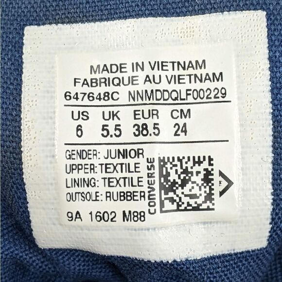 Converse All Star CTAS Hi Top Sneakers - Junior Size 6 = Women's Size 8 - Picture 7 of 7